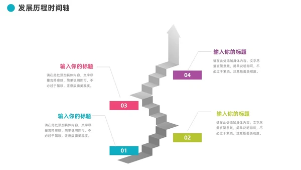企业发展历程大事记道路时间轴图表PPT模板