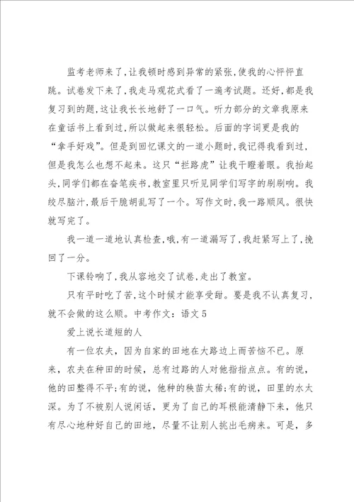 中考作文：语文