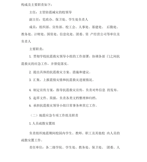 大学学院高校地震应急预案.docx