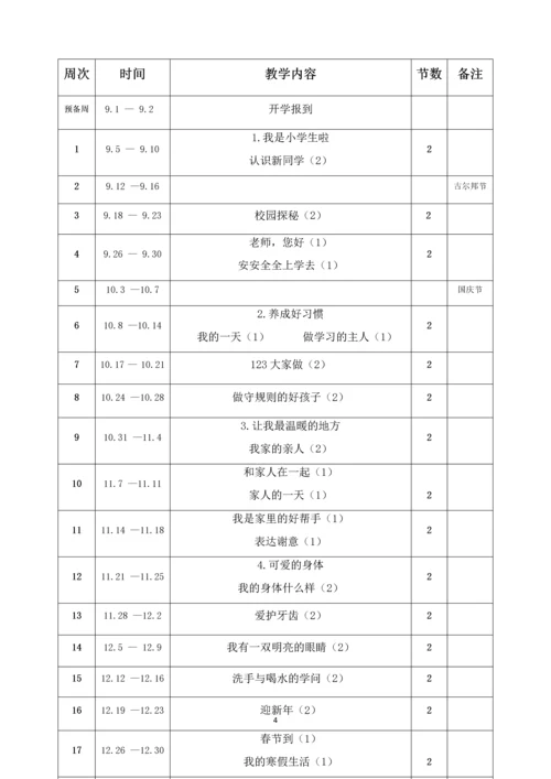 最新2016-2017学年秋季学期未来版一年级上册道德与法制教案.docx