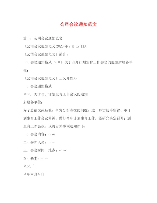 精编之公司会议通知范文2).docx