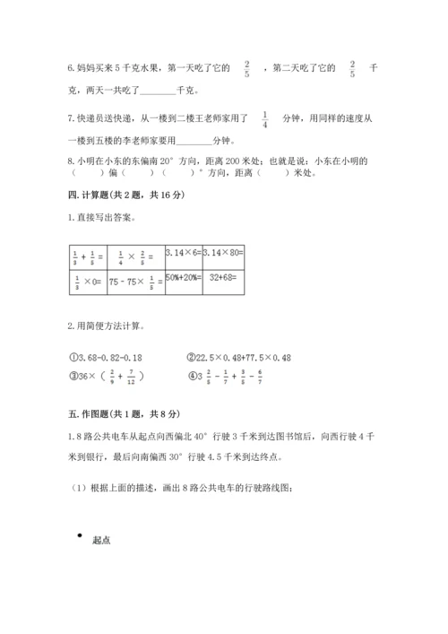 人教版数学六年级上册期末测试卷附参考答案（精练）.docx