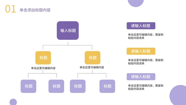 紫色扁平插画答辩PPT模板