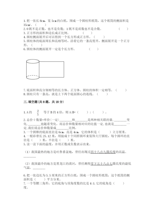 小升初数学期末测试卷及参考答案【夺分金卷】.docx