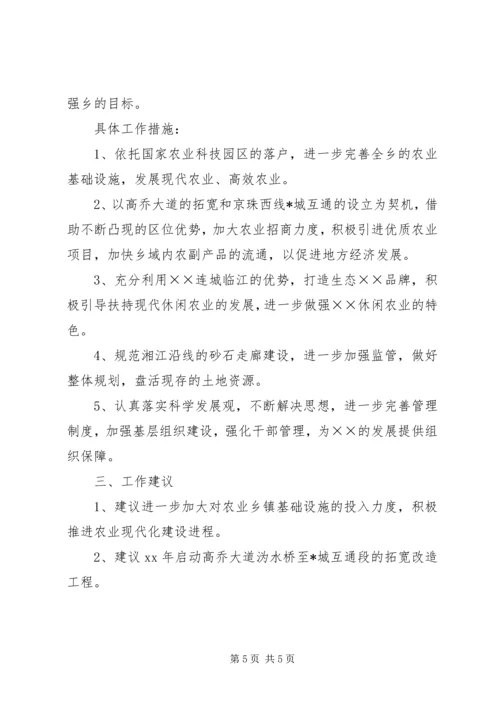 乡镇工作总结及工作规划总结.docx