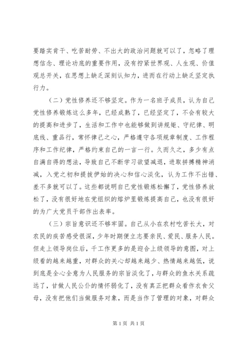 不忘初心牢记使命专题民主生活会个人对照检查材料.docx