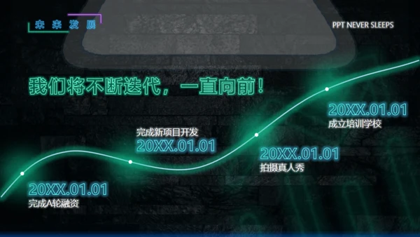 荧光绿霓虹风项目介绍通用PPT模板