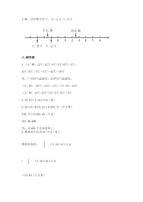 射阳县六年级下册数学期末测试卷学生专用.docx