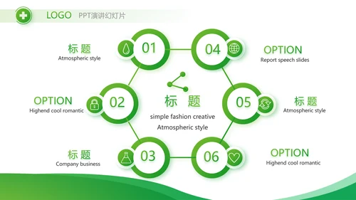 绿色简约医疗医药公司简介总结PPT