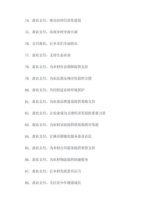 惠农支付的口号