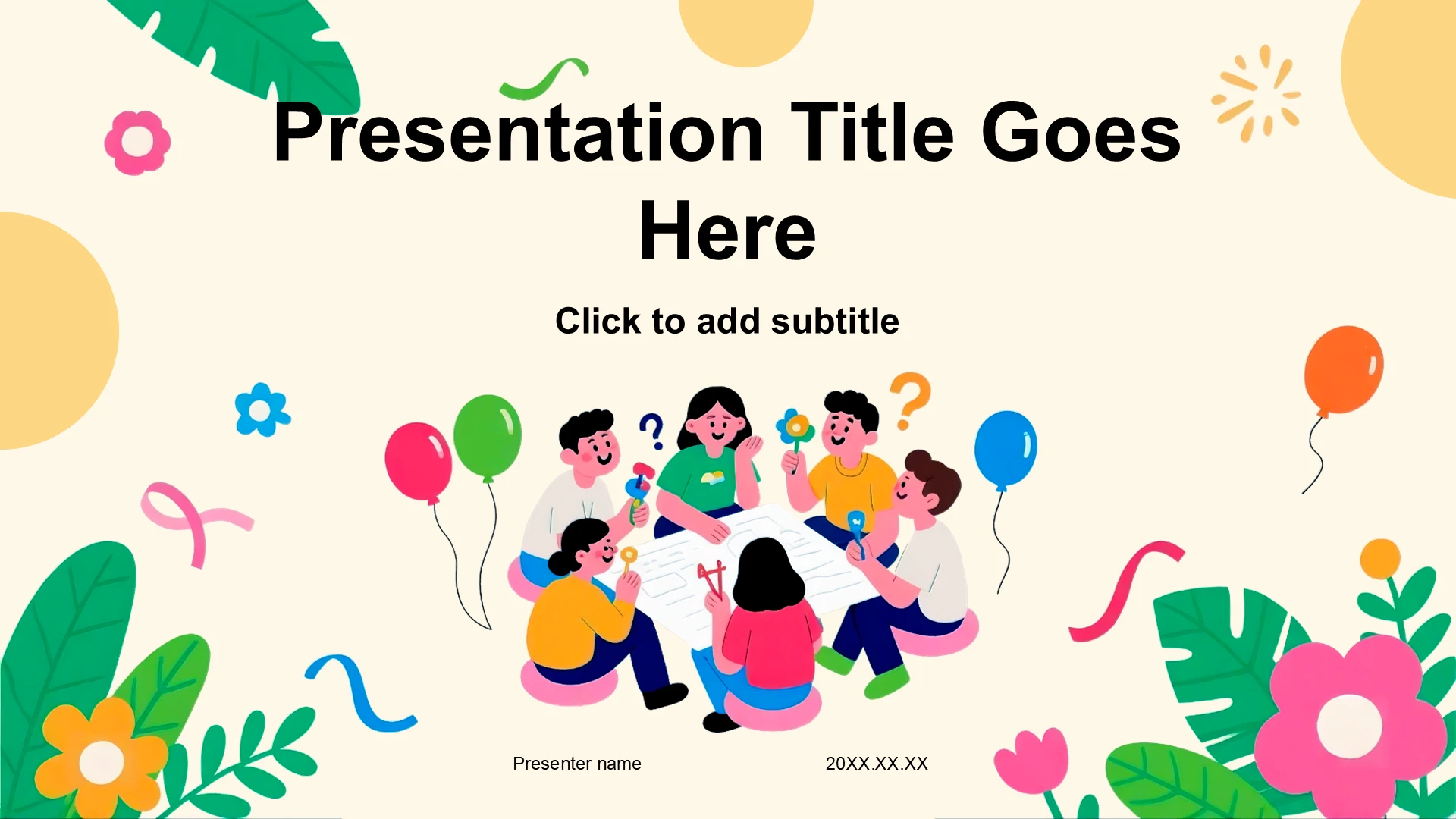 黄色卡通风游戏互动PPT主题