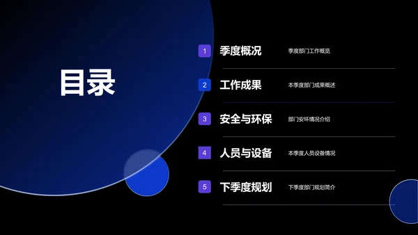 蓝色智能科技部门季度工作总结PPT模板