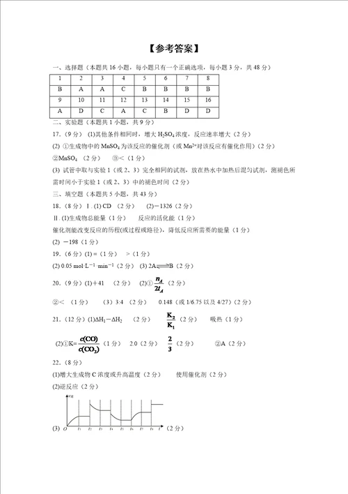 化学陕西省咸阳市旬邑中学、彬州市阳光中学 、彬州中学20192020学年高二上学期期中质量检测试题