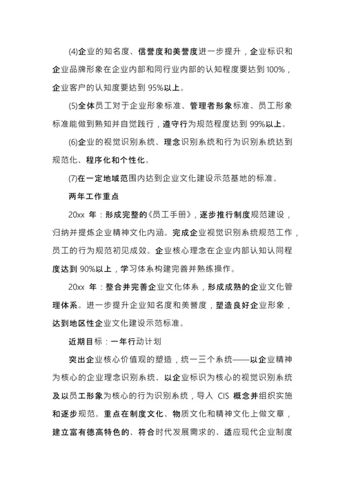企业文化建设方案范文