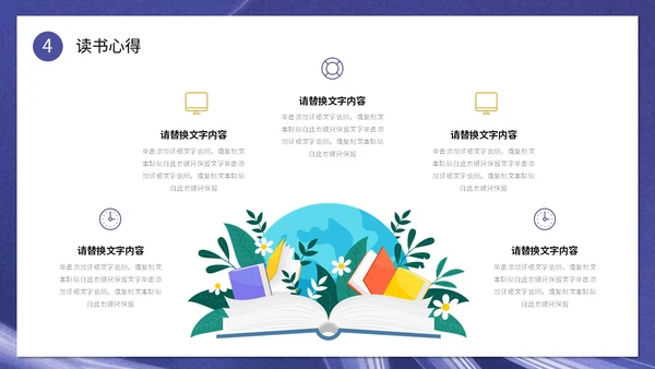 创意书本读书人物插画读书分享会通用模板PPT
