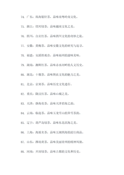 全民饮茶各省宣传标语