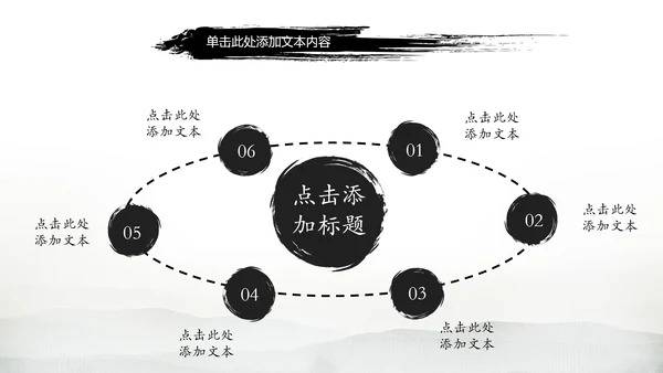 古典画轴画卷中国风水墨动态PPT模板