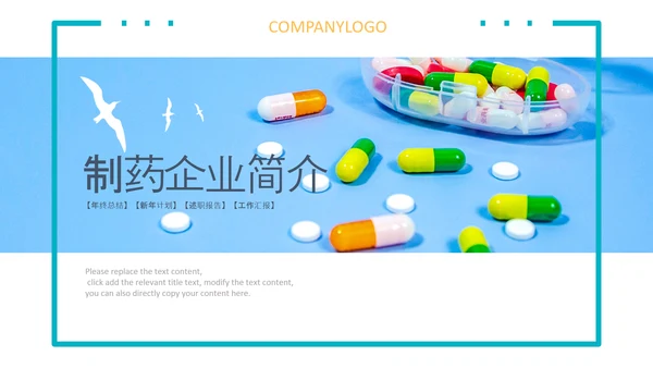简约医药行业总结药品医疗销售PPT模板