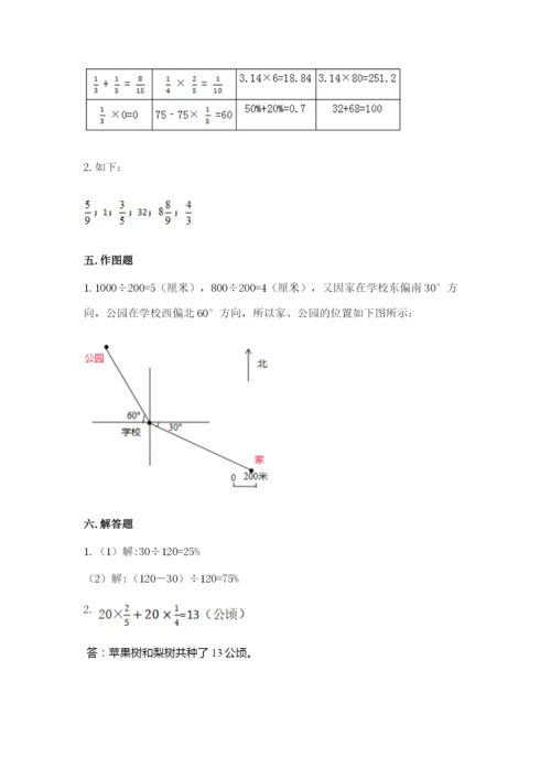 小学数学六年级上册期末测试卷（模拟题）word版.docx