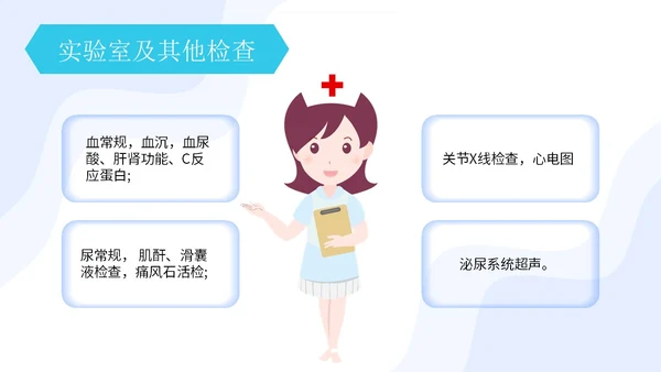 蓝绿色简约痛风患者护理护士护理培训PPT模板