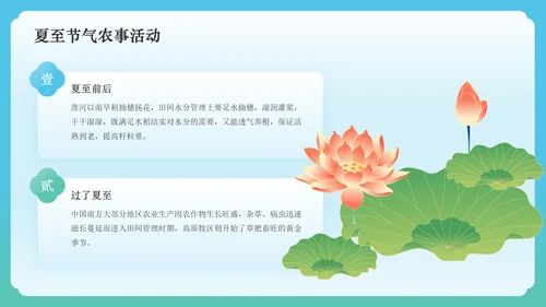 蓝色国潮风二十四节气——夏至PPT模板