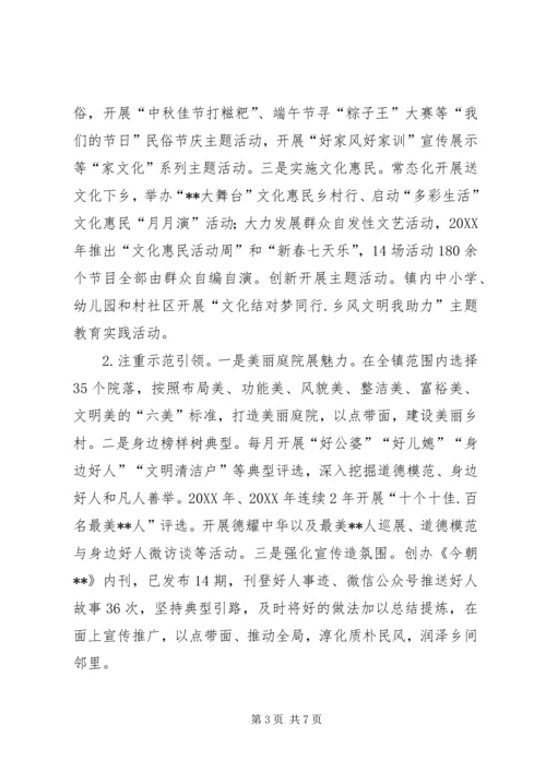 涵养文明乡风助力乡村振兴——XX镇乡风文明助推乡村振兴工作汇报.docx