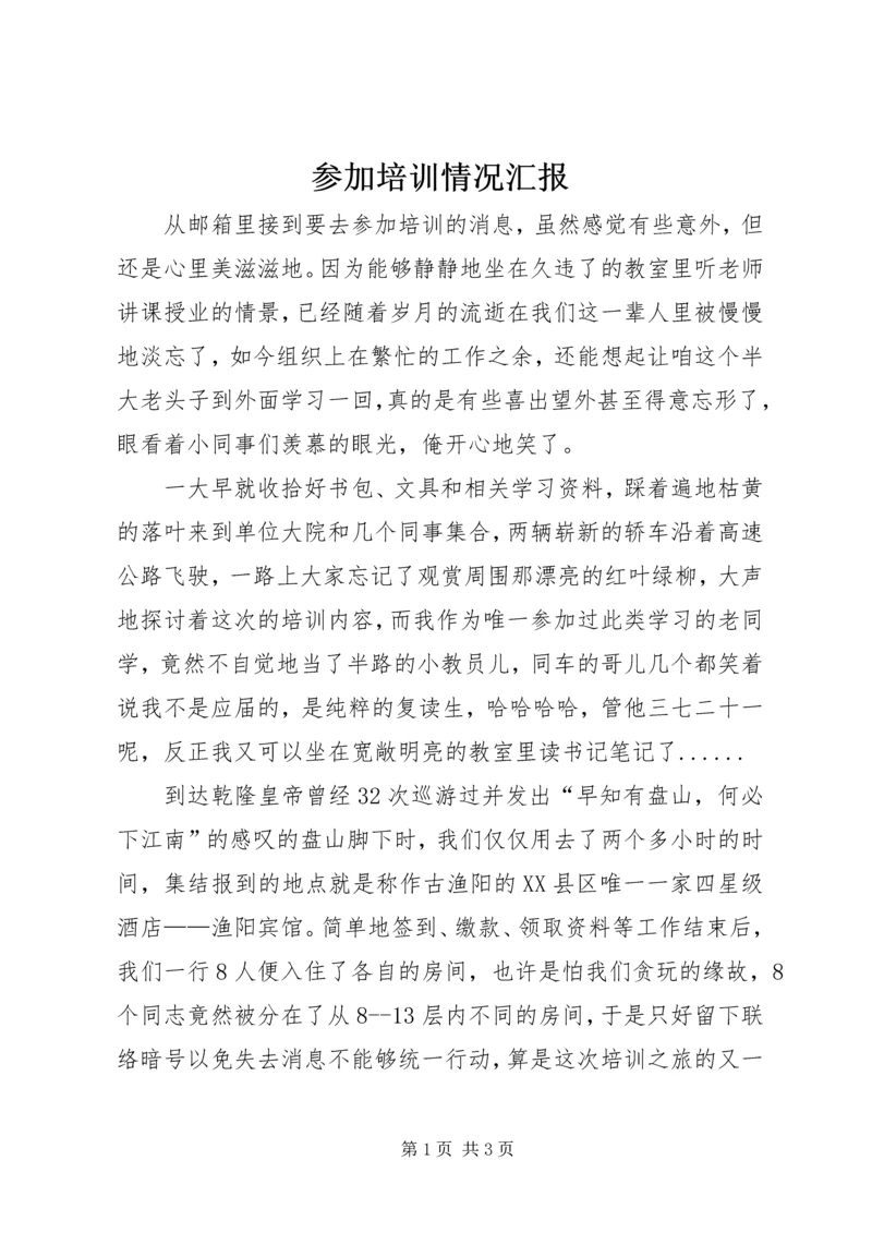 参加培训情况汇报.docx