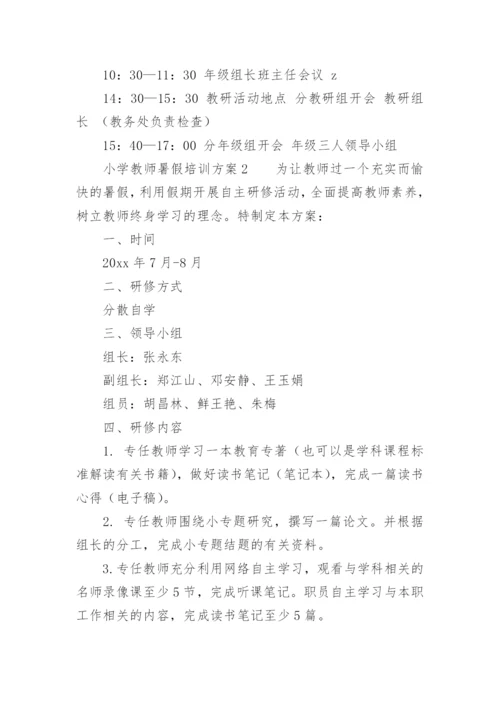 小学教师暑假培训方案.docx