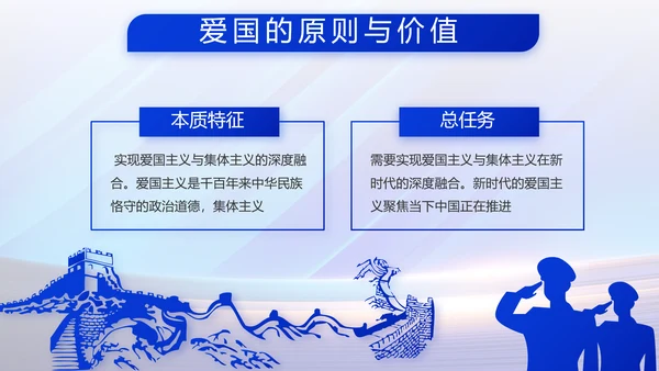 蓝色大气部队国防建设工作总结PPT