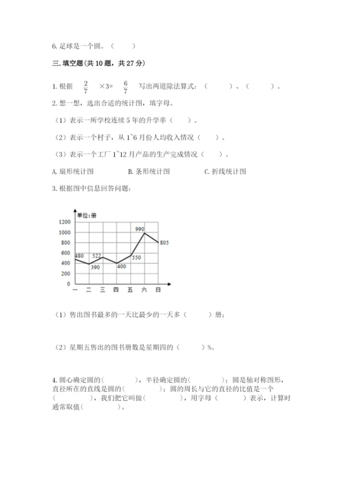 2022六年级上册数学期末测试卷及参考答案（轻巧夺冠）.docx