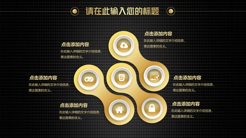 炫酷黑金科技工作汇报通用PPT模板