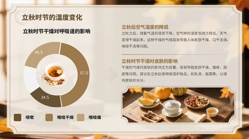 褐色中国风立秋养生PPT模板