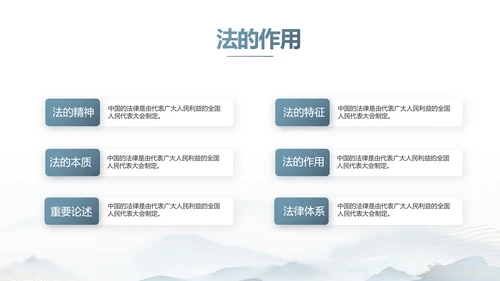 蓝色中国风道德与法治总结PPT
