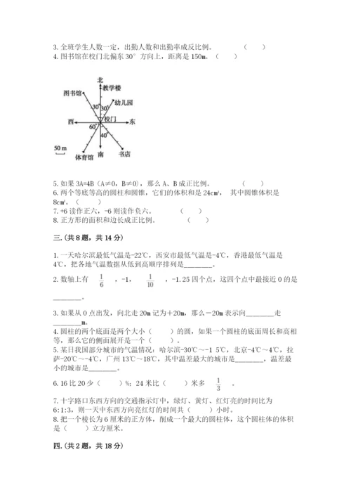 小学六年级数学毕业试题附参考答案（能力提升）.docx