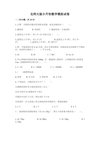北师大版小升初数学模拟试卷精品加答案.docx