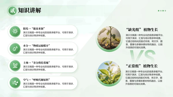 绿植水彩小清新教学通用PPT模板