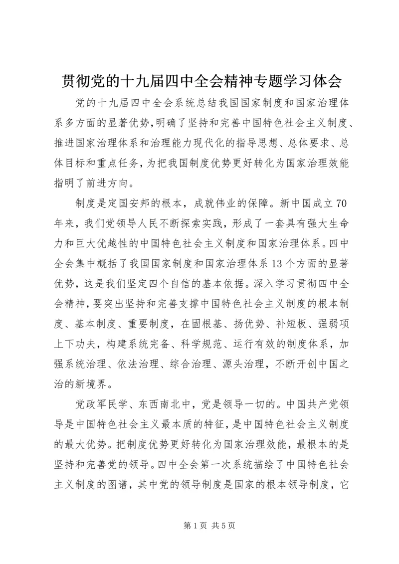 贯彻党的十九届四中全会精神专题学习体会.docx
