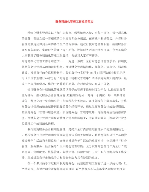 精编之财务精细化管理工作总结范文.docx