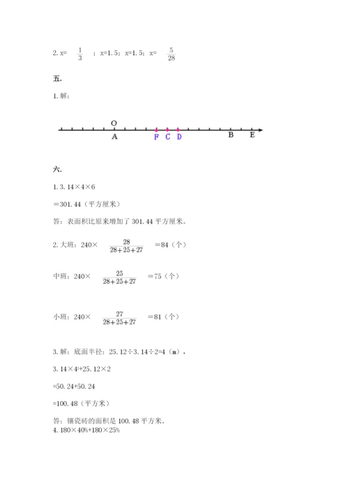 小学六年级数学摸底考试题（精选题）.docx