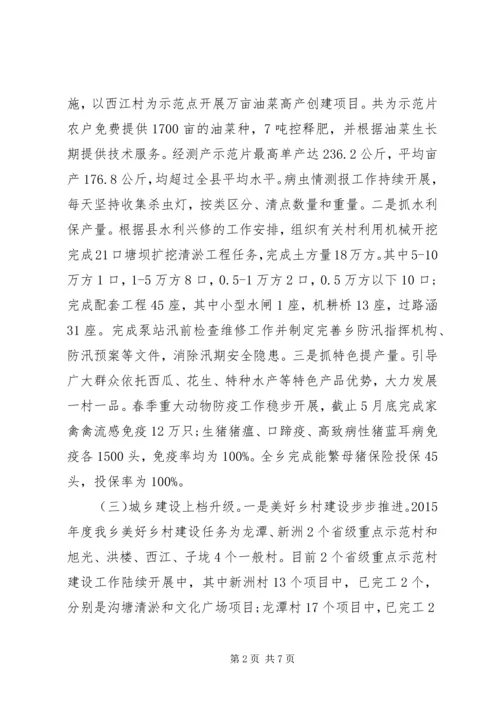 乡镇某年上半年工作总结及下半年工作计划范文.docx