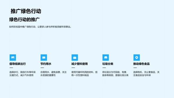 推行校园环保实践PPT模板