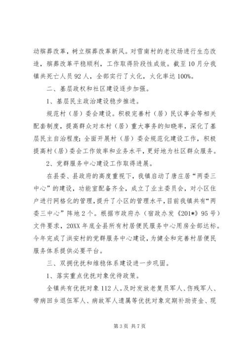 乡镇民政办201X年度工作总结及某年度工作计划.docx