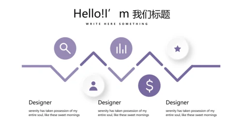 紫色时尚微立体述职报告商务通用PPT动态模板