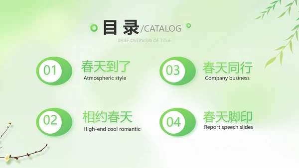 绿色清新春天来了春季旅游相册PPT