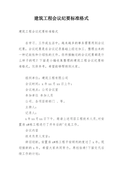 建筑工程会议纪要标准格式.docx