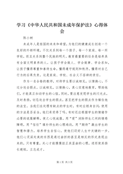 学习《中华人民共和国未成年保护法》心得体会.docx