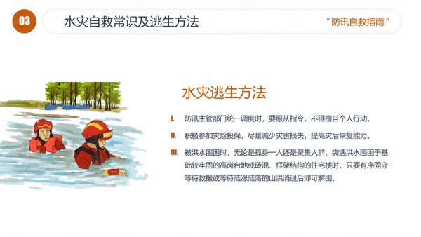 汛期洪灾落水自救知识培训PPT课件