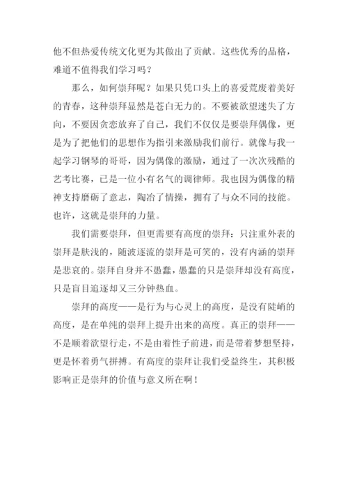 崇拜的高度作文900字.docx