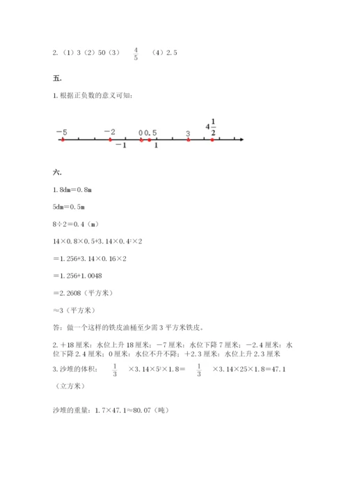 人教版数学小升初模拟试卷附答案【能力提升】.docx