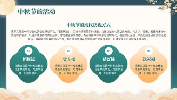 绿色中国风中秋节主题通用模板PPT模板